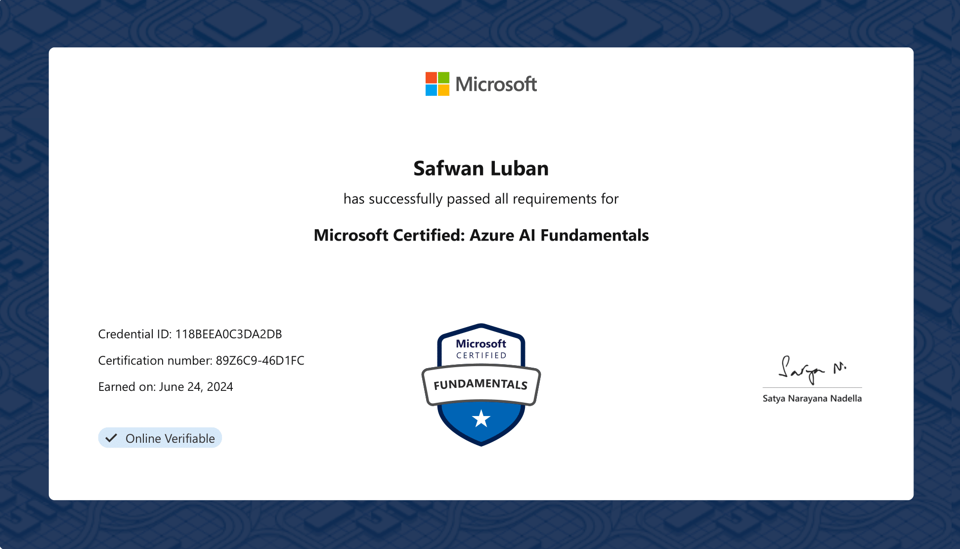 Microsoft Certified: Azure AI Fundamentals