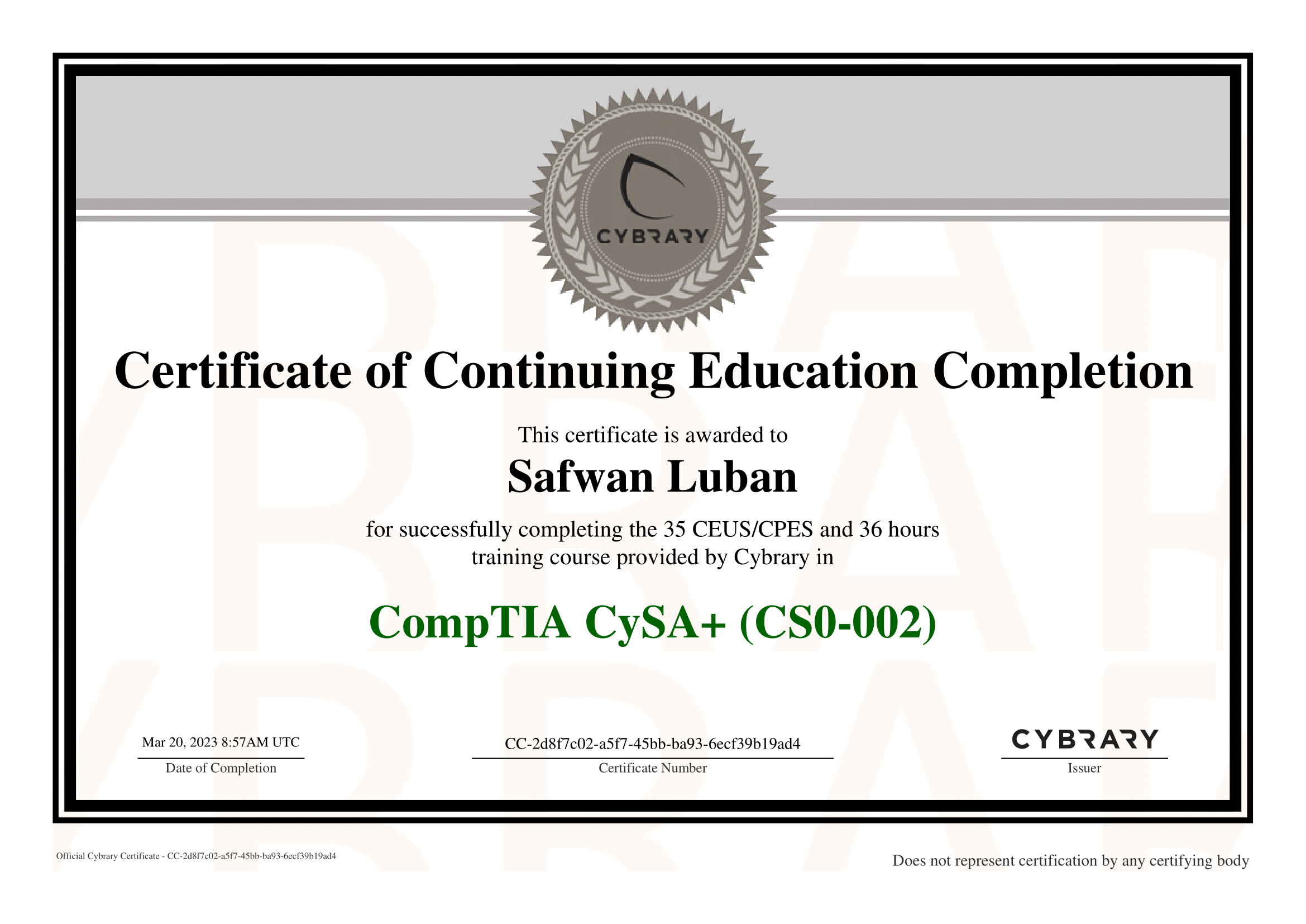 Cybrary CompTIA CySA+ Course